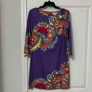 Lilly Pulitzer Purple Floral Paisley Shift Dress